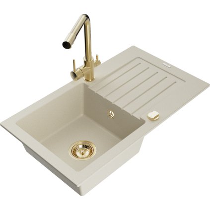 235236 mexen pablo granitovy drez 752x436x161 mm 1 komorovy a zlata bateria duero bezova 6510 69 671600 50