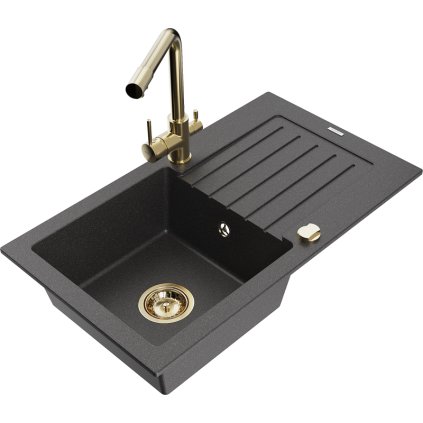 235332 3 mexen pablo granitovy drez 752x436x161 mm 1 komorovy a zlata bateria duero cierna skvrnita 6510 76 671600 50