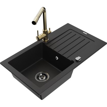 235350 mexen pablo granitovy drez 752x436x161 mm 1 komorovy a zlata bateria duero cierna 6510 77 671600 50 b