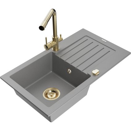 235242 mexen pablo granitovy drez 752x436x161 mm 1 komorovy a zlata bateria duero seda 6510 71 671600 50