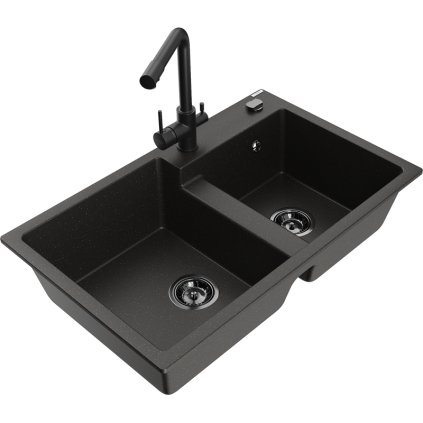 235902 mexen tomas granitovy drez 800x500x190 mm 2 komorovy a cierna bateria duero cierna zlata metaliza 6516 75 671600 70 b