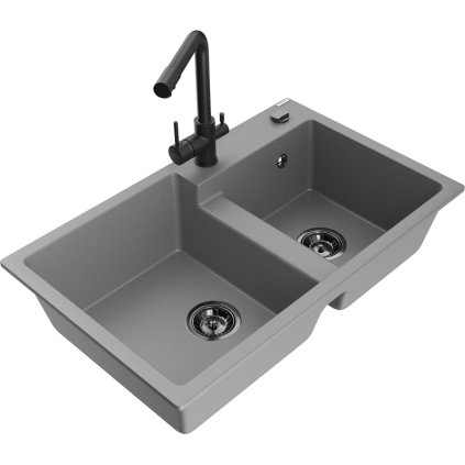 235872 mexen tomas granitovy drez 800x500x190 mm 2 komorovy a cierna bateria duero seda 6516 71 671600 70 b