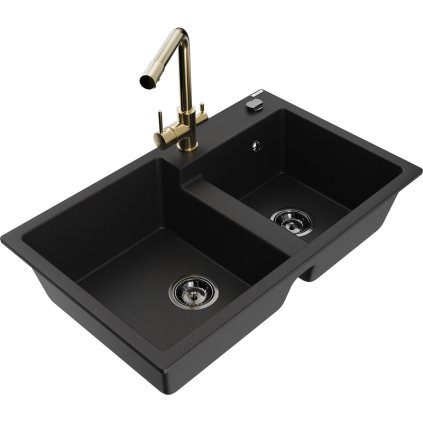 235995 3 mexen tomas granitovy drez 800x500x190 mm 2 komorovy a zlata bateria duero cierna 6516 77 671600 50 b