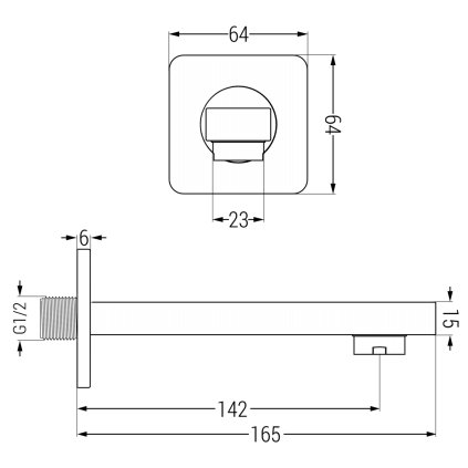 58267 mexen cube podomietkove vanove rameno 16cm grafit 79370 66