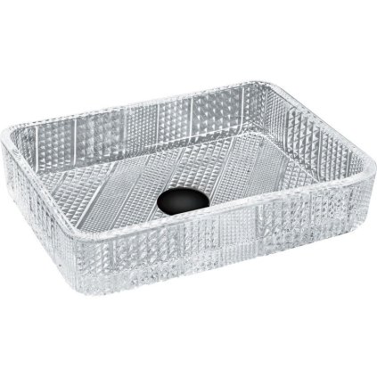 Mexen Akra, skleněné umyvadlo na desku 46 x 33 cm, čirá, 24024600