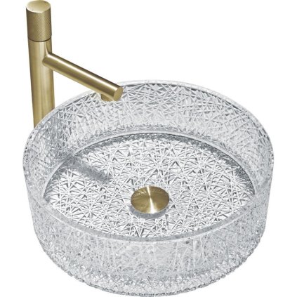 Mexen Dema, skleněné umyvadlo na desku 39 x 39 cm, čirá, 24043900