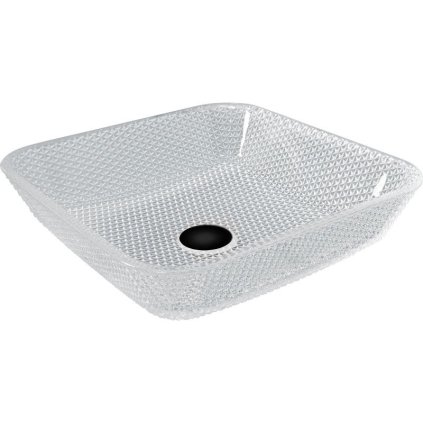 Mexen Mika, skleněné umyvadlo na desku 40 x 40 cm, čirá, 24104000