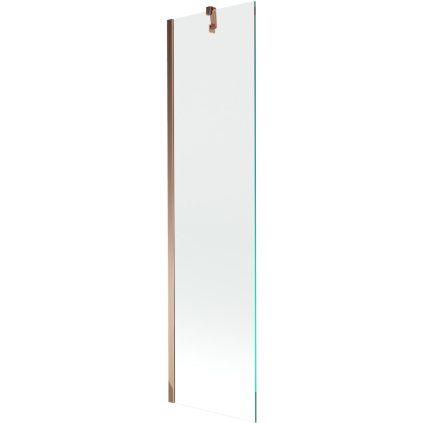 Mexen Next, vanová zástěna 1-křídlová 50 x 150 cm, fixní křídlo, 6 mm čiré sklo, růžové zlato profil, 895-050-000-00-00-60