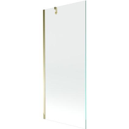 Mexen Next, vanová zástěna 1-křídlová 80 x 150 cm, fixní křídlo, 6 mm čiré sklo, zlatý profil, 895-080-000-00-00-50