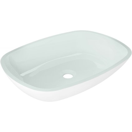 Mexen Araks, skleněné umyvadlo na desku 54 x 39,5 x 11 cm, bílá, 24155430