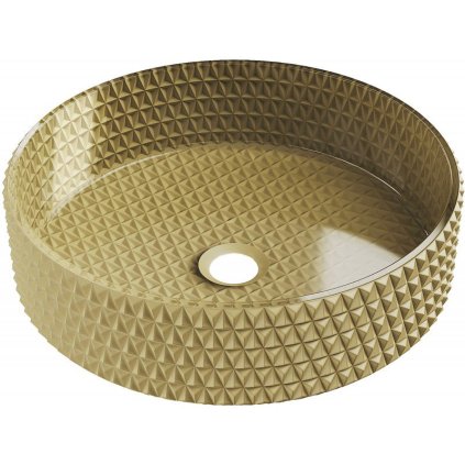 Mexen Aura, skleněné umyvadlo na desku 39 x 39 x 10,5 cm, zlatá, 24013950