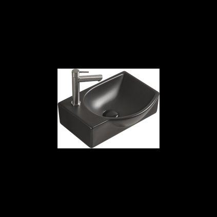 Mexen Mista, umyvadlo na desku, levé, 40 x 28 cm, černá matná, 22174085R