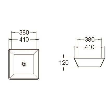 216843 mexen pola umyvadlo na dosku 41 x 41 x 12 cm biela 22224100