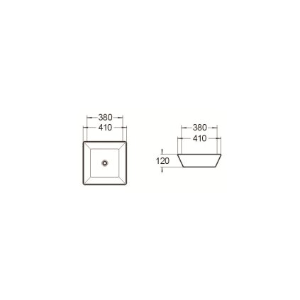 216843 mexen pola umyvadlo na dosku 41 x 41 x 12 cm biela 22224100