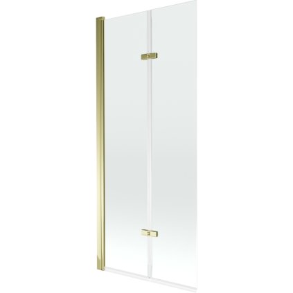 Mexen Castor, vanová zástěna 2-křídlová 80 x 150 cm, otočné křídlo, 6 mm čiré sklo, zlatý profil, 892-080-002-50-00