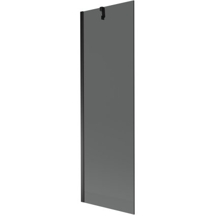 Mexen Next, vanová zástěna 1-křídlová 60 x 150 cm, fixní křídlo, 6 mm šedé sklo, černý profil, 895-060-000-00-40-70