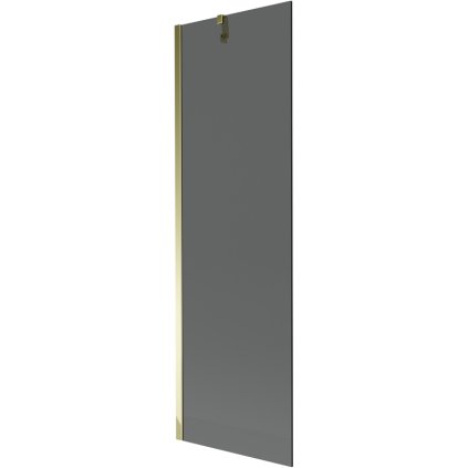 Mexen Next, vanová zástěna 1-křídlová 60 x 150 cm, fixní křídlo, 6 mm šedé sklo, zlatý profil, 895-060-000-00-40-50