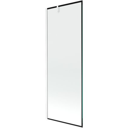 Mexen Next, vanová zástěna 1-křídlová 70 x 150 cm, fixní křídlo, 6 mm čiré sklo s černým vzorem, bílý profil, 895-070-000-00-70-20