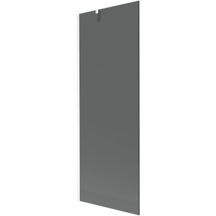 Mexen Next, vanová zástěna 1-křídlová 70 x 150 cm, fixní křídlo, 6 mm šedé sklo, bílý profil, 895-070-000-00-40-20