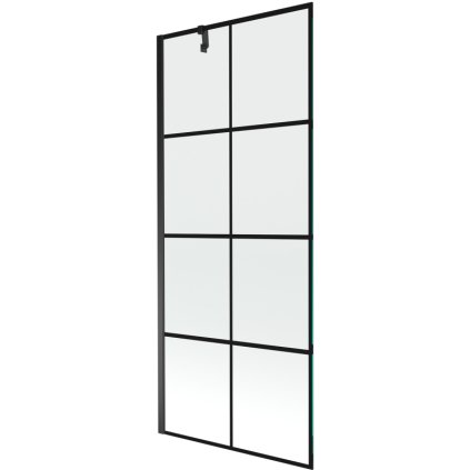 238413 mexen next vanova zastena 1 kridlova 80 x 150 cm fixne kridlo 6 mm cire sklo s ciernym vzorom cierny profil 895 080 000 00 77 70