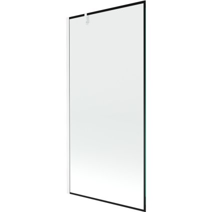 Mexen Next, vanová zástěna 1-křídlová 90 x 150 cm, fixní křídlo, 6 mm čiré sklo s černým vzorem, bílý profil, 895-090-000-00-70-20