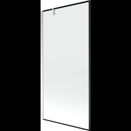 Mexen Next, vanová zástěna 1-křídlová 90 x 150 cm, fixní křídlo, 6 mm čiré sklo s černým vzorem, chromový profil, 895-090-000-00-70-01