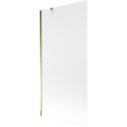 Mexen Next, vanová zástěna 1-křídlová 90 x 150 cm, fixní křídlo, 6 mm námraza sklo, zlatý profil, 895-090-000-00-30-50
