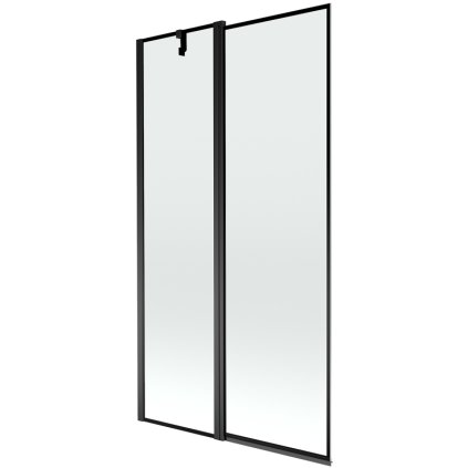 Mexen Flip, 1-křídlová vanová zástěna 100 x 150 cm, 6 mm čiré sklo, černý profil, 894-100-101-70-70
