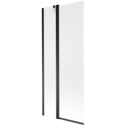 Mexen Flip, 1-křídlová vanová zástěna 80 x 150 cm, 6 mm námraza sklo, černý profil, 894-080-101-70-30
