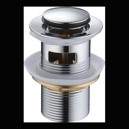 Mexen uzavíratelná umyvadlová výpusť kulatý, ClickClack, malá zátka, s přepadem, Chromová, 79925-00