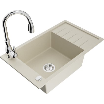 240615 mexen elias 1 komorovy granitovy drez 795x480x200 mm a drezova bateria savita bezova 6511 69 672601 00