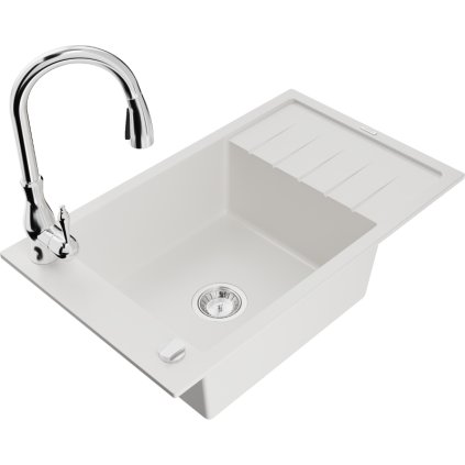 240603 mexen elias 1 komorovy granitovy drez 795x480x200 mm a drezova bateria savita biela 6511 20 672601 00