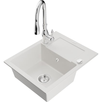 242349 mexen enzo 1 komorovy granitovy drez 576x465x174 mm a drezova bateria savita biela 6506 20 672601 00