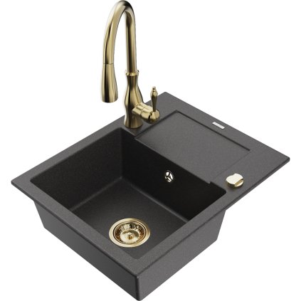 242418 mexen enzo 1 komorovy granitovy drez 576x465x174 mm a drezova bateria savita cierna skvrtnita 6506 76 672601 50