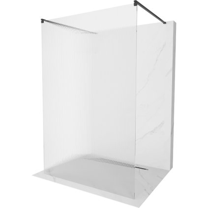 240237 2 mexen kioto sprchova zastena walk in 100 x 200 cm 8mm sklo s rebrovym vzorom cierny profil 800 100 002 70 09