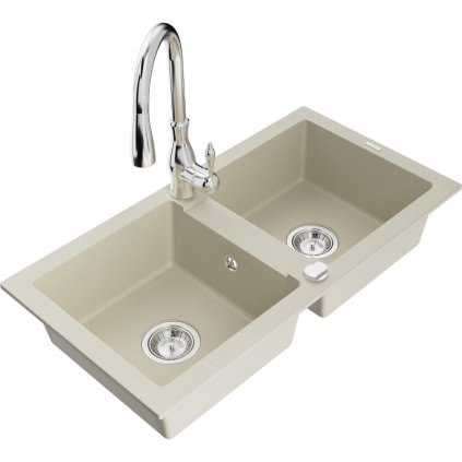 240519 3 mexen mario 2 komorovy granitovy drez 820x436x161 mm a drezova bateria savita bezova 6504 69 672601 00