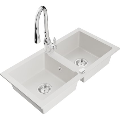 240507 3 mexen mario 2 komorovy granitovy drez 820x436x161 mm a drezova bateria savita biela 6504 20 672601 00