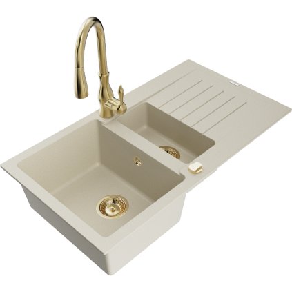 239679 mexen matias 1 5 komorovy granitovy drez 900x505x200 mm a drezova bateria savita bezova 6502 69 672601 50