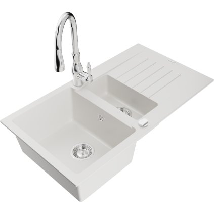 239661 3 mexen matias 1 5 komorovy granitovy drez 900x505x200 mm a drezova bateria savita biela 6502 20 672601 00