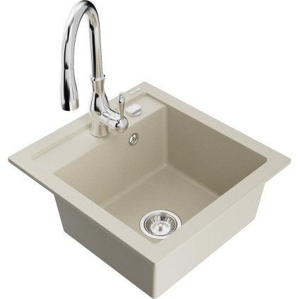240069 mexen vito 1 komorovy granitovy drez 520x490x210 mm a drezova bateria savita bezova 6503 69 672601 00
