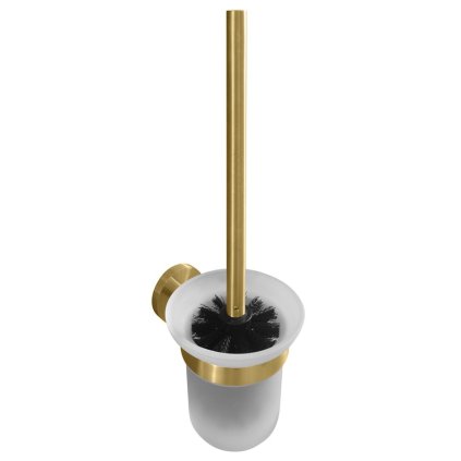 Sapho, X-ROUND GOLD WC kartáč nástěnný, miska mléčné sklo, zlatá, XR303GB