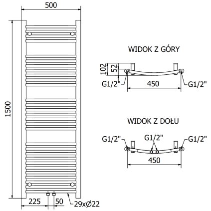 244278 mexen ares vykurovacie teleso 1500 x 500 mm 630 w cierna w102 1500 500 00 70