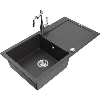 243597 3 mexen leo granitovy drez 900x500x190 mm 1 komorovy a drezova bateria carla cierna skvrnita 6501 76 670700 00