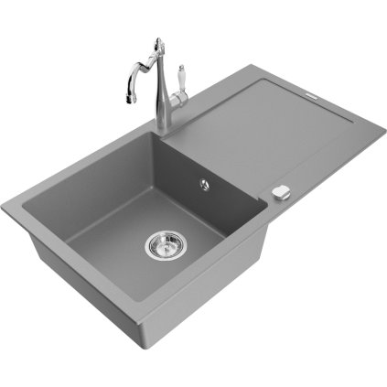 243567 mexen leo granitovy drez 900x500x190 mm 1 komorovy a drezova bateria carla seda 6501 71 670700 00