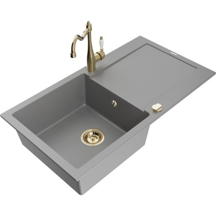 243570 mexen leo granitovy drez 900x500x190 mm 1 komorovy a drezova bateria carla seda 6501 71 670700 50