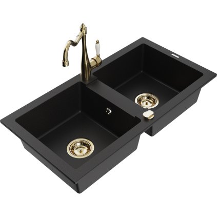243972 3 mexen mario granitovy drez 820x436x161 mm 2 komorovy a drezova bateria carla cierna 6504 77 670700 50