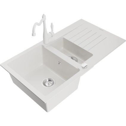 243624 mexen matias granitovy drez 900x505x200 mm 1 5 komorovy a drezova bateria carla biela 6502 20 670700 20