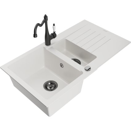 243720 mexen matias granitovy drez 900x505x200 mm 1 5 komorovy a drezova bateria carla biela 6502 20 670700 70