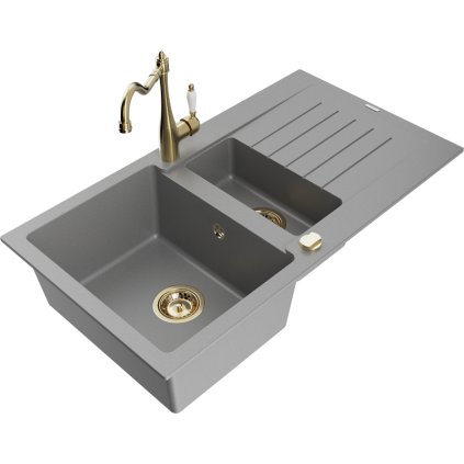 243738 mexen matias granitovy drez 900x505x200 mm 1 5 komorovy a drezova bateria carla seda 6502 71 670700 50