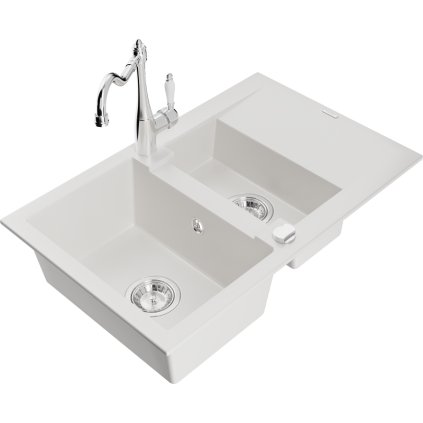 244491 3 mexen gaspar granitovy drez 752x436x161 mm 1 5 komorovy a drezova bateria carla biela 6507 20 670700 00